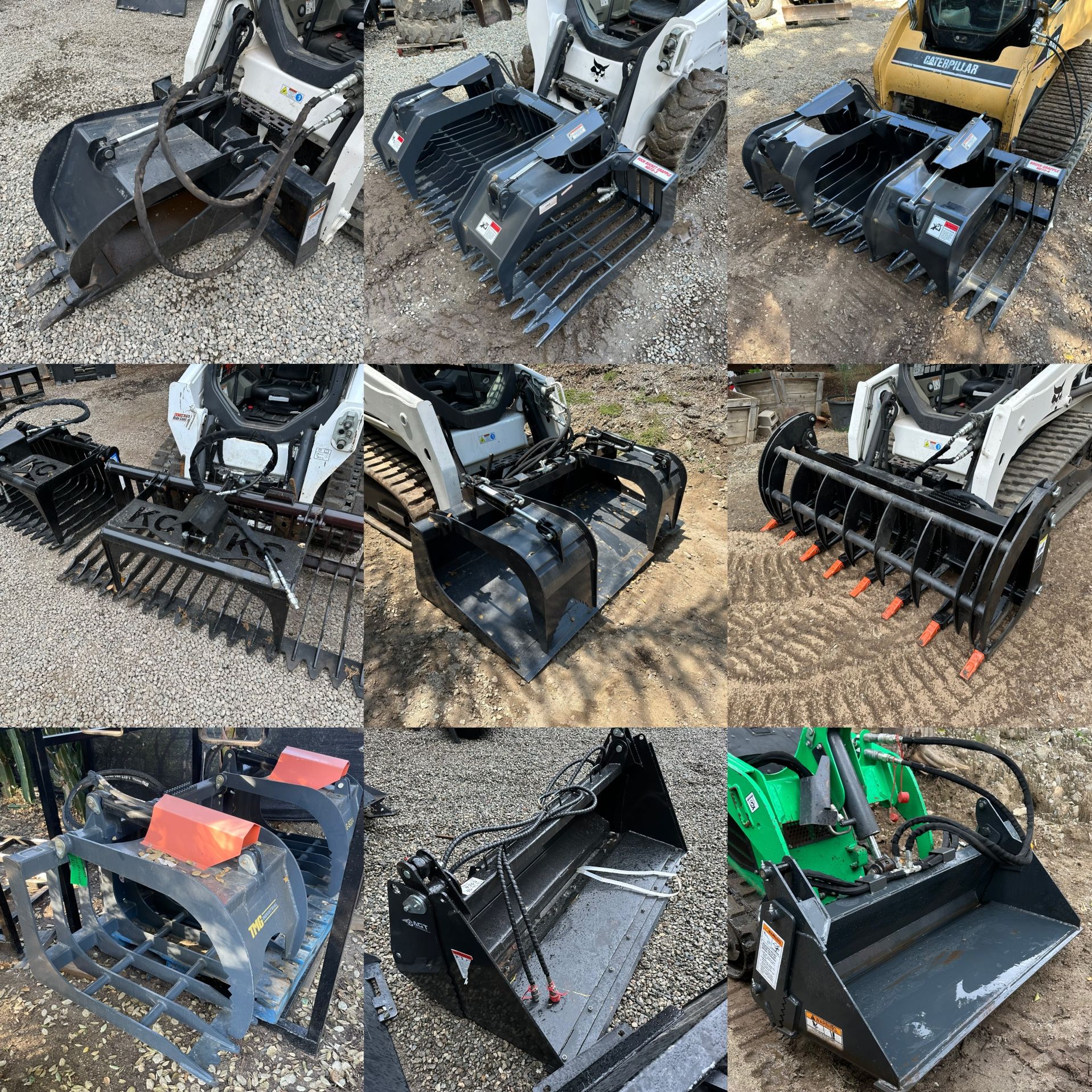 Skid Steer Grapple Buckets Bobcat Caterpillar Kubota
