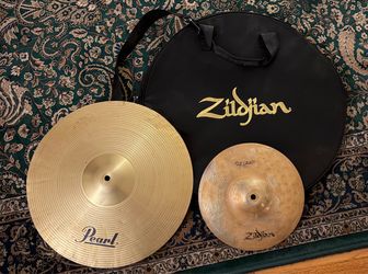 Zildjian 10" Splash, Pearl ~15" Crash Cymbal, and Zildjian Gig Bag Bundle