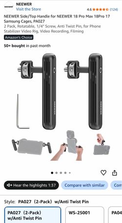 Neewer side top handle for 18 pro max or iPhone 17 pro max.