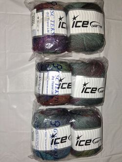 6 rolls of Brand New ICE yarn