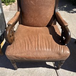Two Side Chairs Real Leather