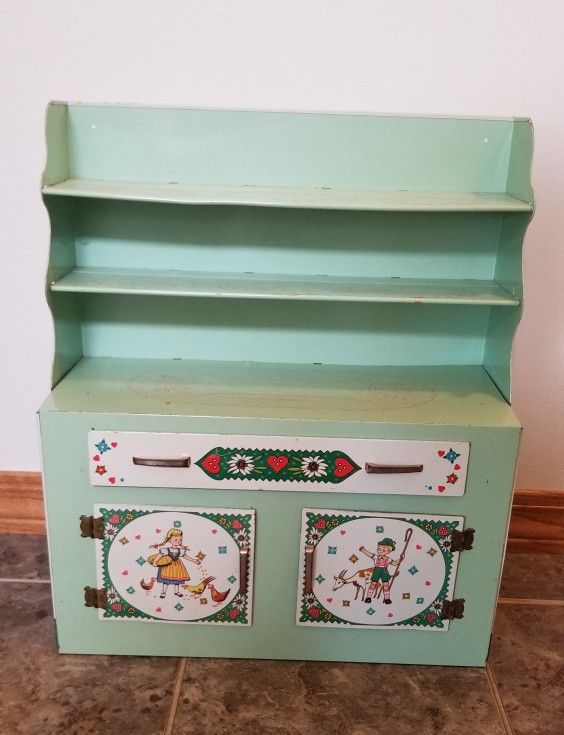 Vintage Wolverine Hansel & Gretel Toy Kitchen Cupboard Metal Doll Furniture
