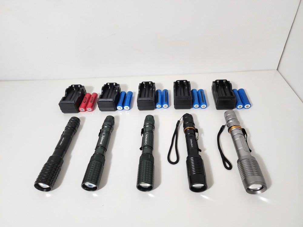 5pcs Castnoo Skywolfeye Probe Shiny & L2 T6 LED 5Modes Flashlight Aluminum Focus Torch Lot