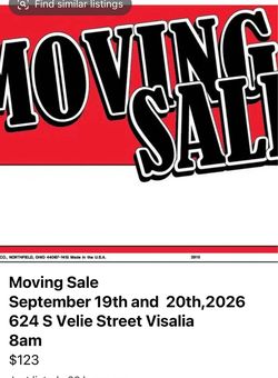 Moving Sale inside and outside