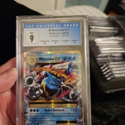 M Blastoise Ex Cgc 9 Slab Pokemon Card