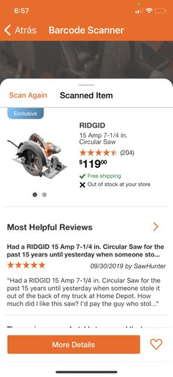 RIDGID CORDED CIRCULAR SAW 15 AMP. BRAND NEW