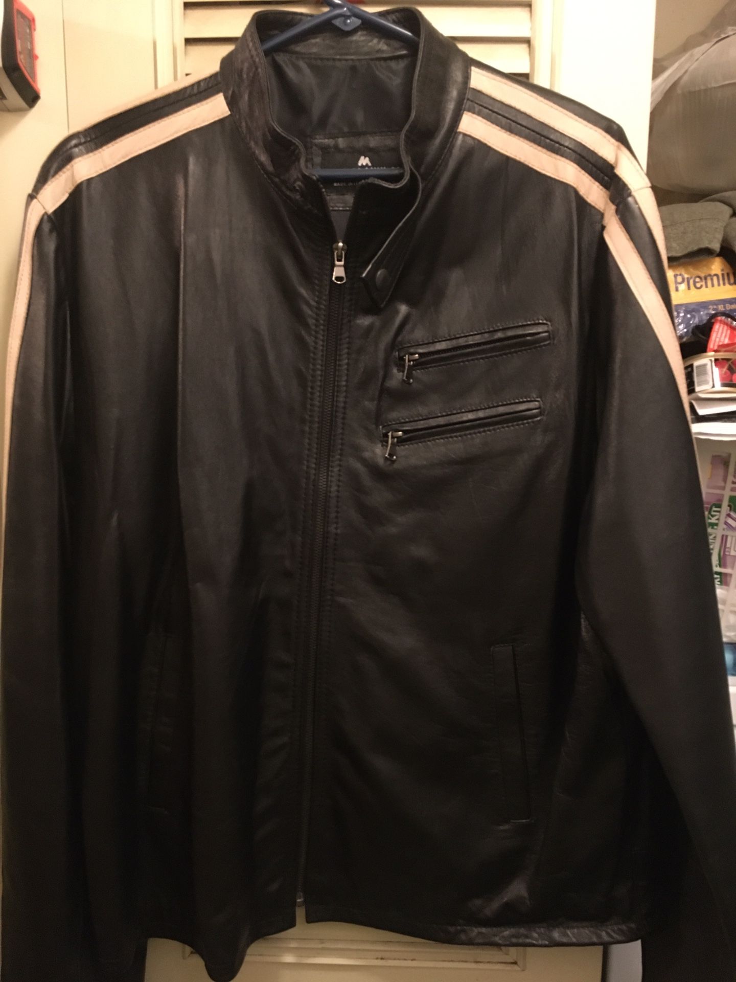 New leather riding jacket large only $50 firm