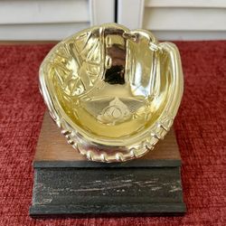 Vintage Baseball Trophy Gold Glove 3.5” W x 3" H