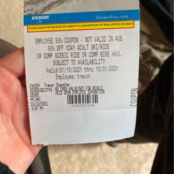 Stevens Pass Lift Ticket