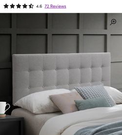 Open Box But New Queen Size Headboard Silver Grey