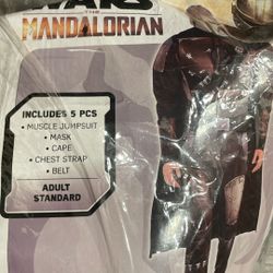Disney Star Wars Mandalorian Adult Halloween Costume – One Size Fits Most (Up to 44, L/XL)
