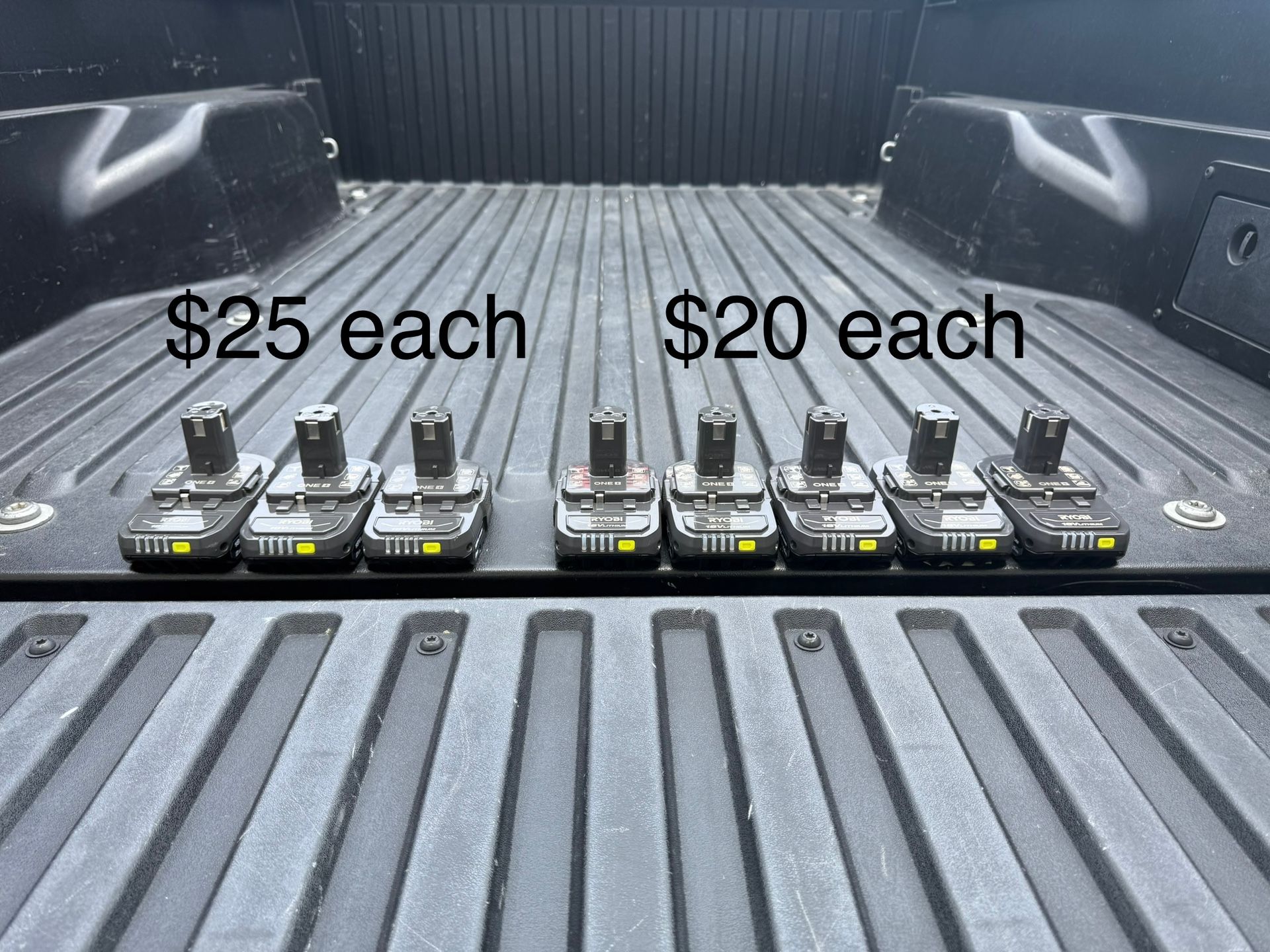 RYOBI 18V 2Ah & 1.5Ah Batteries **See Photo/Description For Pricing**
