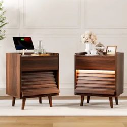 New 2 Night Tables with Lights and Charger