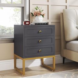 Nightstand Grey Drawer 