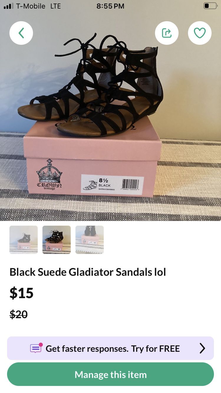 Gladiator Black Sandals 