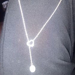 Tiffany & Co Elsa Peretti (Open-heart) Lariat Necklace In Ag925 W/Pearl