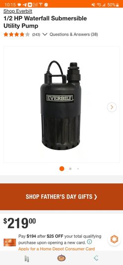 Everbilt
1/2 HP Waterfall Submersible Utility Pump