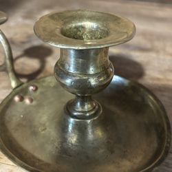 Antique Brass Chamberstick Candle Holder – Late 1800s