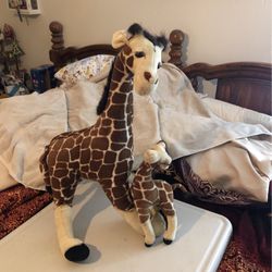 Giraffe Mama & Baby Stuffed Animal Vintage