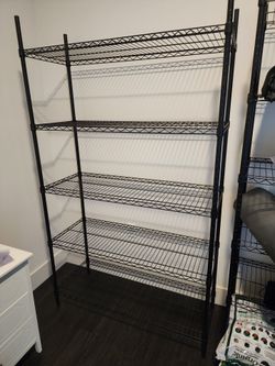 5 metal tier Storage rack 42w x 16d x 72h  50$