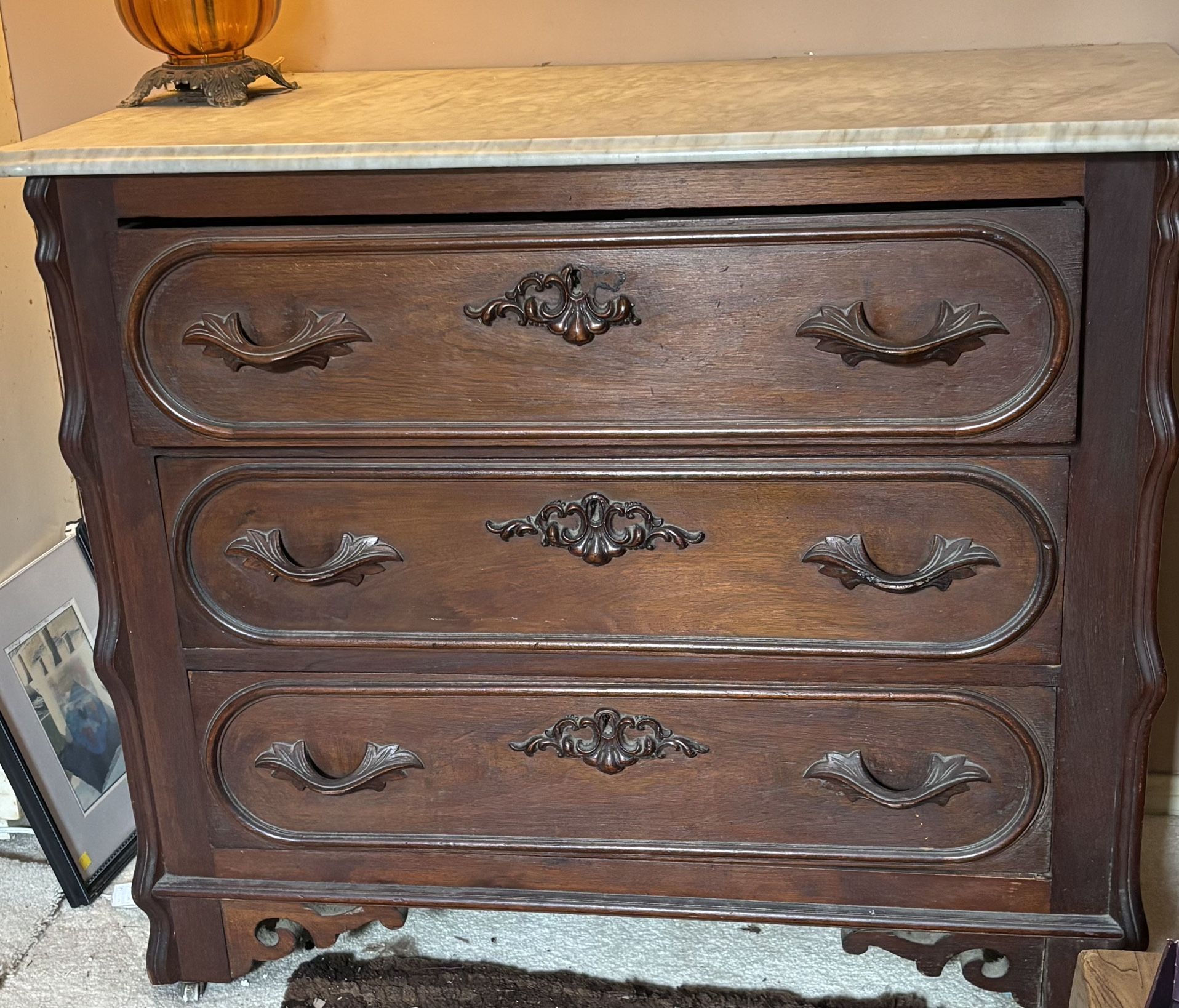 Antique Marble Top Dresser