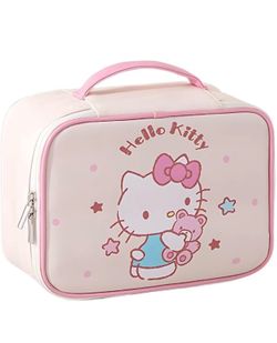 Hello Kitty Makeup Bag,Makeup Organizer, Travel Toiletry Bag for Women & Girls | Cute Cosmetic Bag, Train Case for, Travel Bag, Toiletry Bag for Women