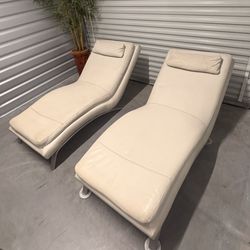 Genuine leather lounge chaise