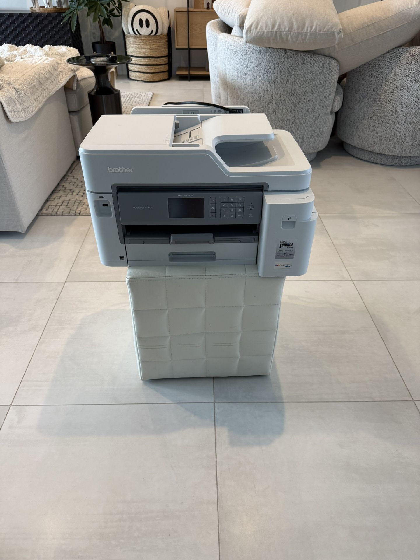 Brother J5845DW printer along with 7 UNUSED cartridges