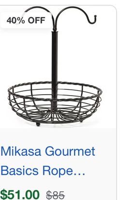 Mikasa Gourmet Basics Rope Basket With Banana Hook
