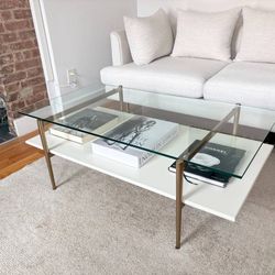 West Elm Mid-Century Glass Display Coffee Table
