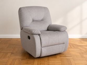 Gray Fabric Recliner Chair, Manual Reclining Armchair
