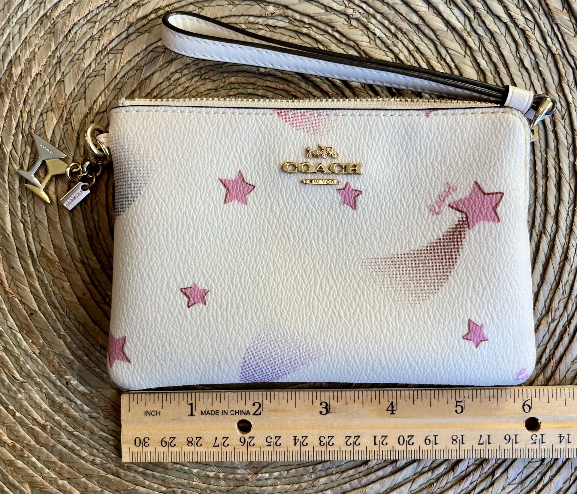 Coach Wristlet with Pink Shooting Stars