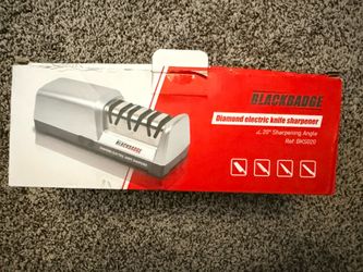 BLACKBADGE Professional Electric Knife Sharpener for Kitchen Knives, 3-Stages Sharpener System with Diamond Abrasives, Quickly Sharpening, Repair/Rest