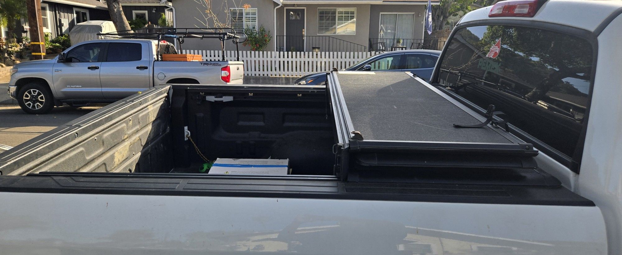 Foldable bed cover for a Toyota Tundra