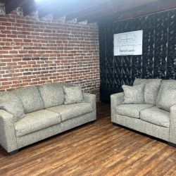 Delivery Available brown gray sofa/couch + loveseat