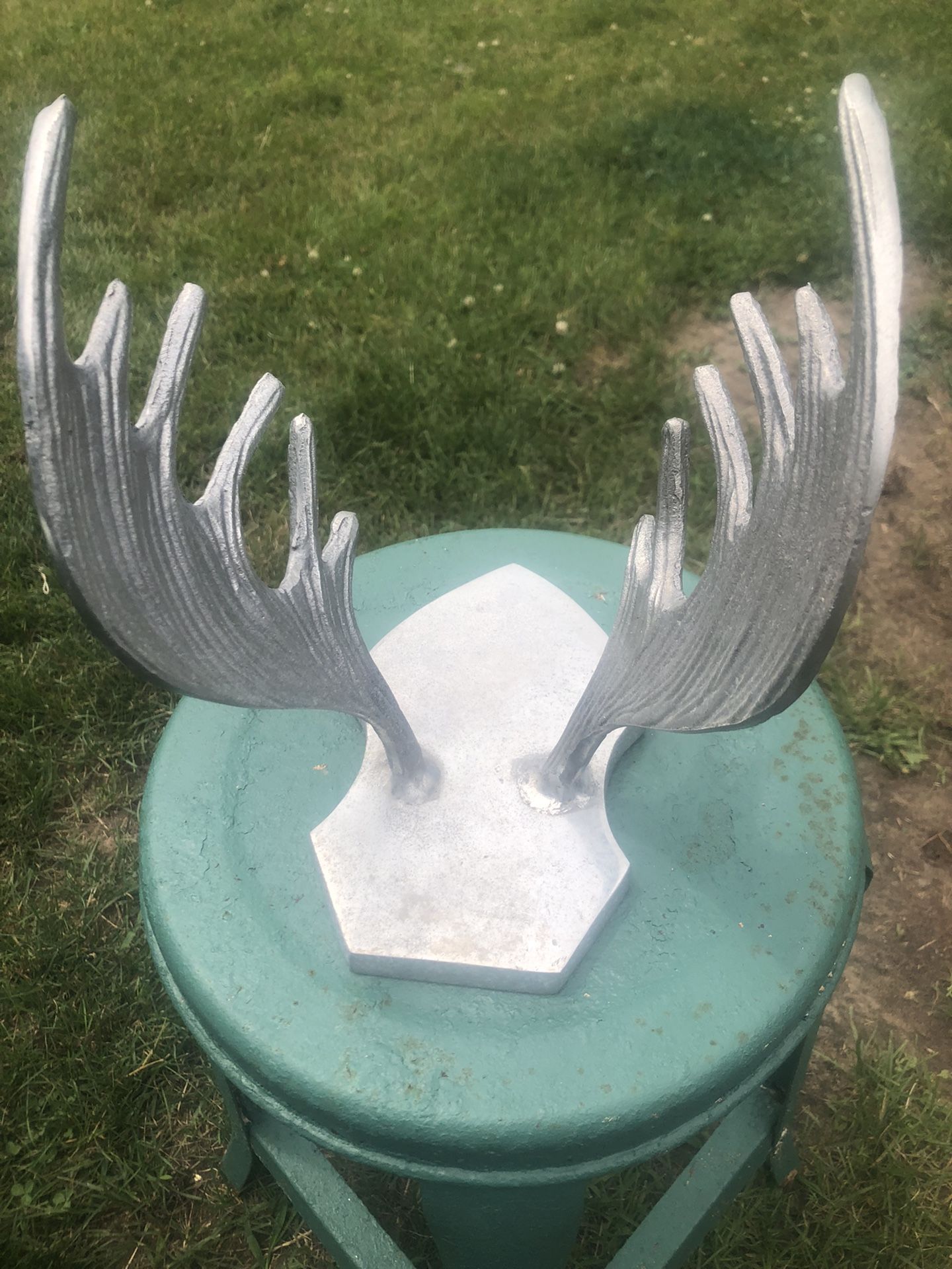 Cast Metal Deer Horns Coat Rack Ect 8 X 4 Inches Excellent Condition