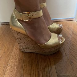 Michael Kors Gold Wedges