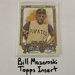 Bill Mazeroski Pittsburgh Pirates Hall of Fame 2nd Baseman Topps Short Print Insert Card. SP326. 