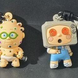 2 Pc Garbage Pail Kids GPK Figural Bag Clips Keychain Lot #3