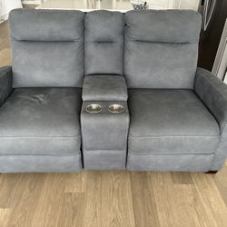 Electric Reclining Love Sea And Two Recliners -Grey