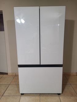 Samsung Bespoke French Door Refrigerator White Glass
