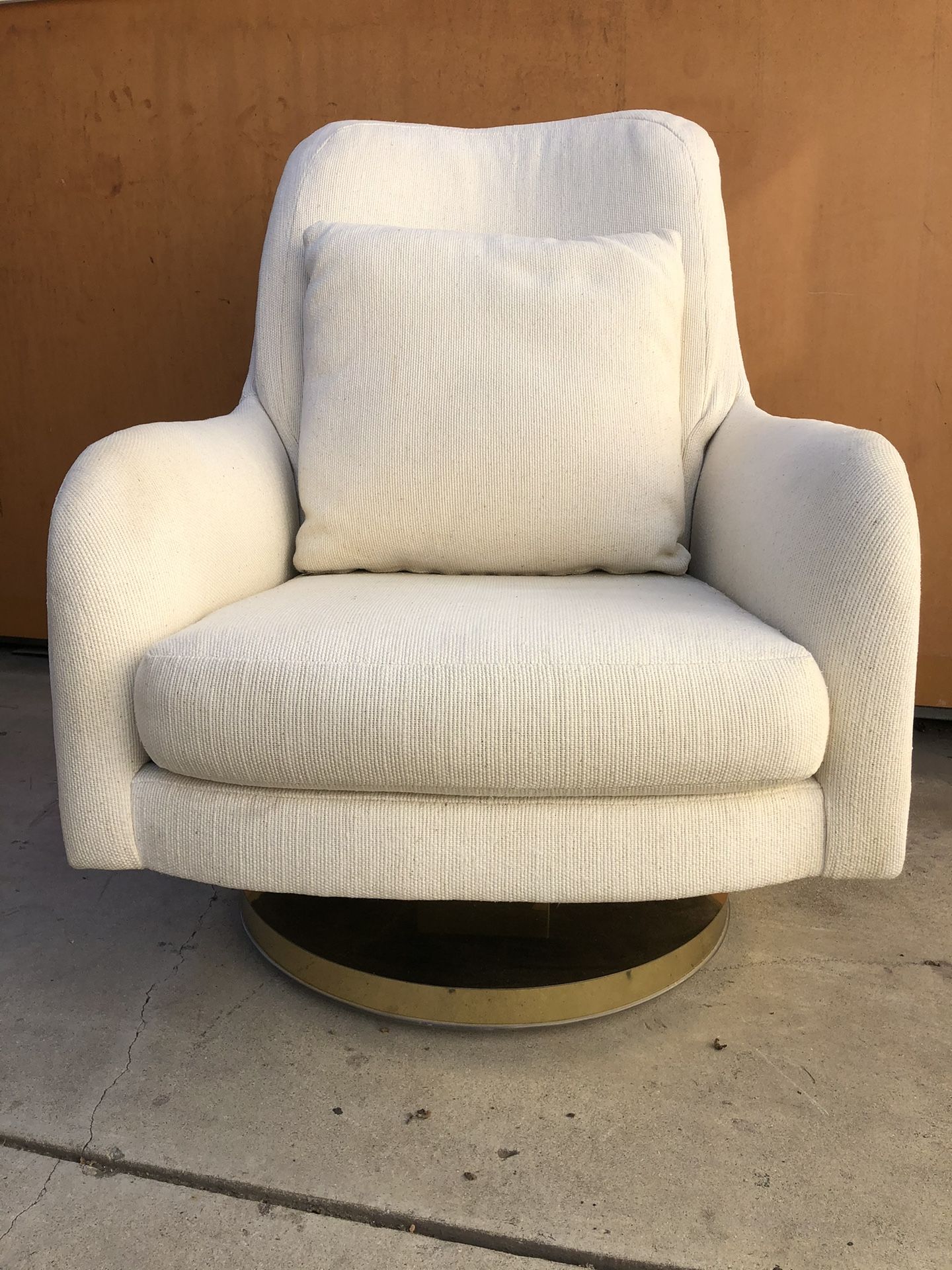 Vintage Milo Baughman - Thayer Coggin Brass Swivel Base Chair