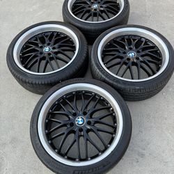 Rims 20 BMW black wheels rines 5x120  WHEELS All 4 Have Good Tires  