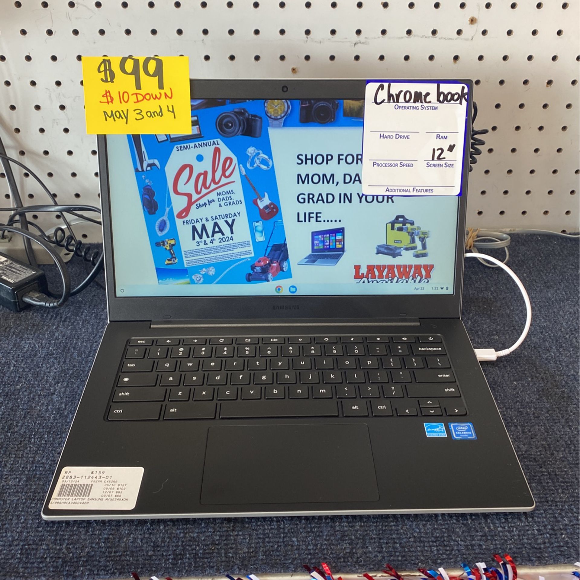 Samsung Chromebook 12” Laptop 