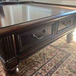 Bernhardt 2 Drawer Espresso Coffee Table 