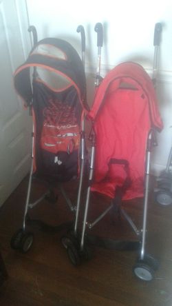 Lot of 2 baby strollers cars red