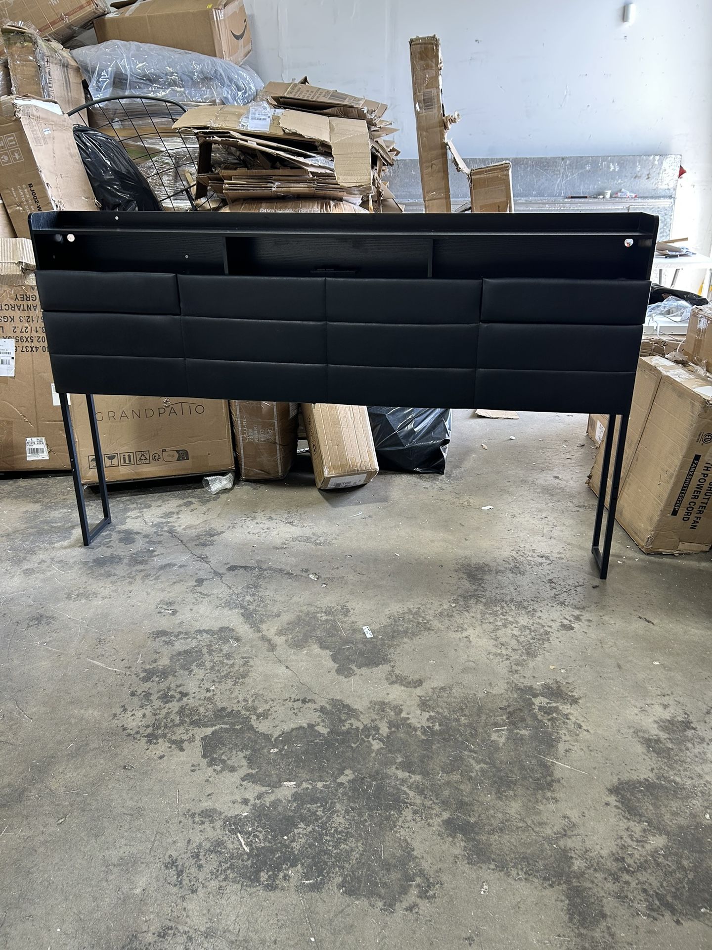 NEW-Headboard for king Size Bed with Storage,LED Light and USB