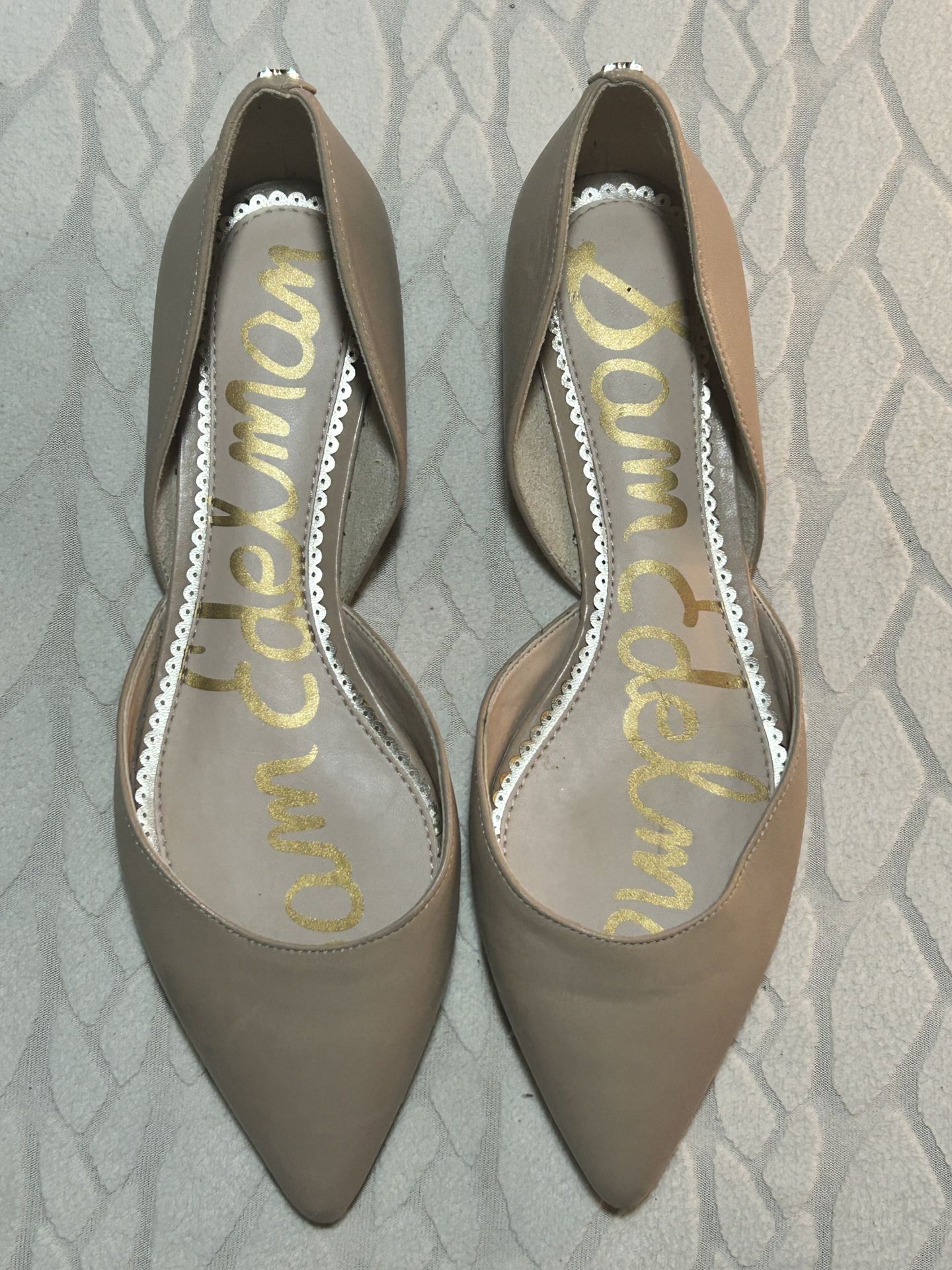 Women's Sam Edelman Leather D'Orsay Nude Flats Sz8