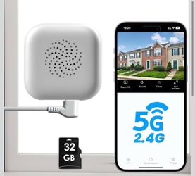 2K Window Camera with 32GB Memory Card, 5GHz & 2.4GHz WiFi Indoor Cameras for Home Security with AI Starlight Color Night Vision