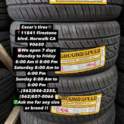 235/40R18 GROUNDSPEED A SET OF FOUR NEW TIRES, INCLUDES MOUNTING AND BALANCING WITH WARRANTY, ASK  ME FOR ANY SIZE OR BRAND, WE HAVE THE BEST PRICES!!